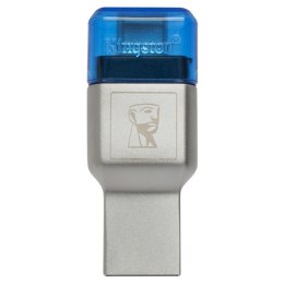 Kingston czytnik USB 3.0 (3.2 Gen 1), MobileLite Duo 3C, microSD, zewnętrzny, niebieska, złącza USB A / USB C