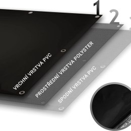 JAGO Plandeka 650 g/m², z oczkami, szara, 4 x 7 m