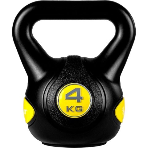 MOVIT Hantle Kettlebell - 4 kg, czarno / żółty MOVIT
