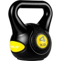 MOVIT Hantle Kettlebell - 4 kg, czarno / żółty MOVIT