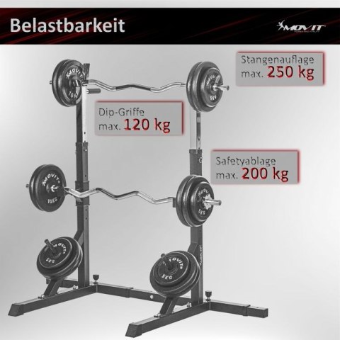 MOVIT Stojak Squat, nośność 200 kg, czarny MOVIT MOVIT Stojak Squat, nośność 200 kg, czarny MOVIT