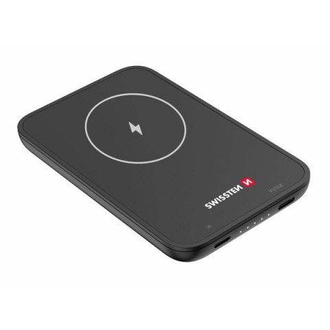 SWISSTEN, Powerbank, MagSafe compatible, Li-Pol, 5/9/12V, 5000mAh, do ładowania telefonów i innych urządzeń, 22013970, 1 złącze,