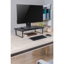 Podstawa pod monitor, łatwy montaż, miejsce na klawiaturę, czarny, metal / płyta mdf, 20 kg nośność, Powerton, ergo