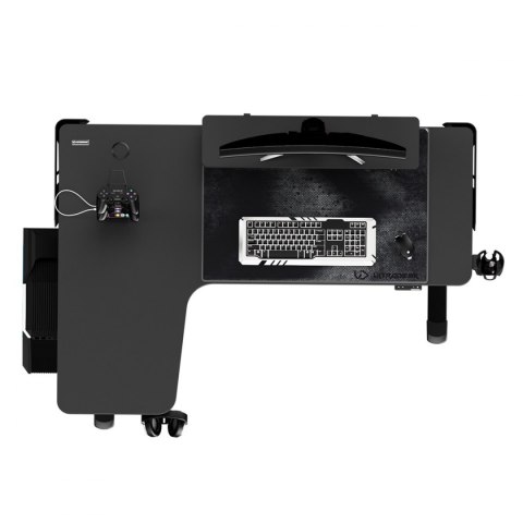 ULTRADESK Biurko dla gracza elektycznie regulowany, podświetlenie RGB, uchwyt na słuchawki i napój ULTRADESK Biurko dla gracza elektycznie regulowany, podświetlenie RGB, uchwyt na słuchawki i napój
