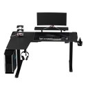 ULTRADESK Biurko dla gracza elektycznie regulowany, podświetlenie RGB, uchwyt na słuchawki i napój