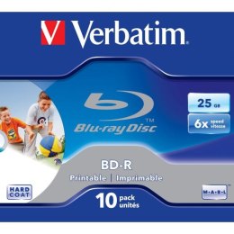 Verbatim BD-R, Single Layer Printable ScratchGuard Plus, 25GB, jewel box, 43713, 6x, 10-pack, do archiwizacji danych