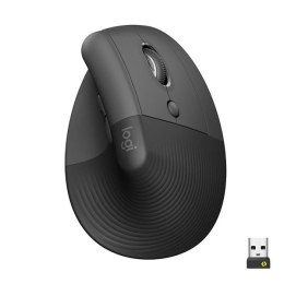 Logitech Mysz LIFT GRAPHITE, 4000DPI, bluetooth, optyczna, 6kl., bezprzewodowa, szara, 1 szt AA, ergonomiczna, wertykalna