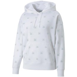 Bluza damska Puma Brand Love AOP Hoodie FL biała 535706 02