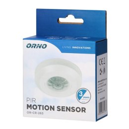 MINI motion senzor 230V 50Hz, do 12m, MAX.400W, biała, ORNO, 20