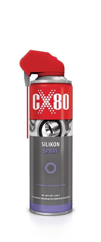 SILKON DO TWORZYW SZTUCZNYCH I GUMY DUO SPRAY NSF H1 500ML CX-80 SILKON DO TWORZYW SZTUCZNYCH I GUMY DUO SPRAY NSF H1 500ML CX-80