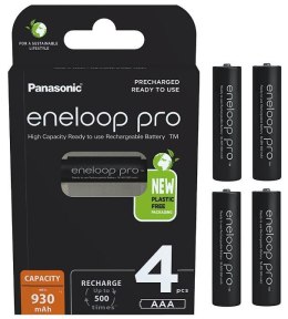 Akumulatorki Panasonic Eneloop PRO R03/AAA 930mAh Ni-MH BK-4HCDE/4BE - 4 sztuki (blister) PANASONIC