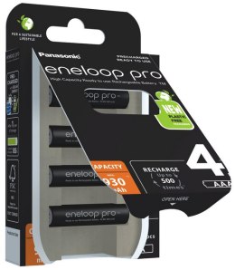 Akumulatorki Panasonic Eneloop PRO R03/AAA 930mAh Ni-MH BK-4HCDE/4BE - 4 sztuki (blister) PANASONIC