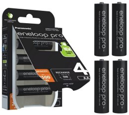 Akumulatorki Panasonic Eneloop PRO R6/AA 2500mAh Ni-MH BK-3HCDE/4BE - 4 sztuki (blister) PANASONIC