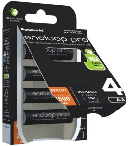 Akumulatorki Panasonic Eneloop PRO R6/AA 2500mAh Ni-MH BK-3HCDE/4BE - 4 sztuki (blister) PANASONIC