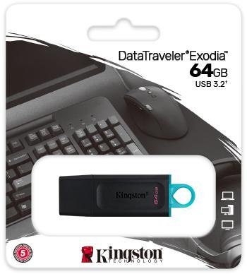 Kingston Pendrive Data Traveler Exodia 64GB USB3.1 Gen1 KINGSTON Kingston Pendrive Data Traveler Exodia 64GB USB3.1 Gen1 KINGSTON