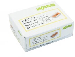 Szybkozłączka uniwersalna LINKA/DRUT 5x 0,2-4mm2 WAGO 221-415 25szt. WAGO