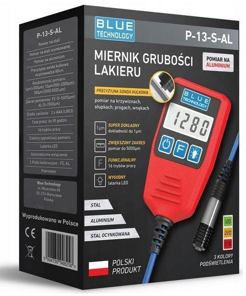 Miernik grubości lakieru P-13-S-AL BLUE TECHNOLOGY Miernik grubości lakieru P-13-S-AL BLUE TECHNOLOGY