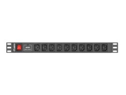 LISTWA ZASILAJĄCA RACK PDU 1U 10A 10X IEC C13 2M CZARNA C14 Lanberg LANBERG