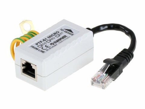 Miniaturowy ogranicznik przepięć do ochrony sieci LAN, EWIMAR PTF-51-PRO/PoE/Micro EWIMAR Miniaturowy ogranicznik przepięć do ochrony sieci LAN, EWIMAR PTF-51-PRO/PoE/Micro EWIMAR