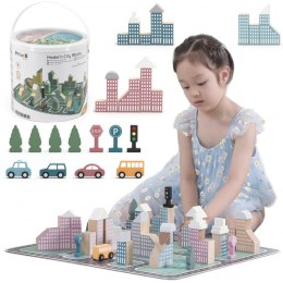 VIGA PolarB Drewniana Makieta z Klockami Miasto 56 el. Viga Toys