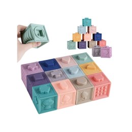 WOOPIE BABY Klocki Sensoryczne Układanka Do Ściskania Dźwięk 12 el. Woopie Baby