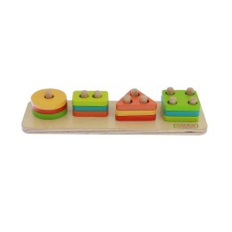 MASTERKIDZ Drewniany Sorter Kształtów Kolorowe Klocki Montessori Masterkidz