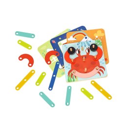 TOOKY TOY Drewniana Układanka Klocki Kołki Wzory Zwierząt do Odtworzenia Certyfikat FSC Tooky Toy