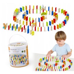 Viga Zestaw Drewniane Klocki Gra Domino Farma 116 Elementów Viga Toys