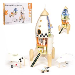 CLASSIC WORLD Drewniana Rakieta Domek dla Dzieci + Figurki Akc. Classic World
