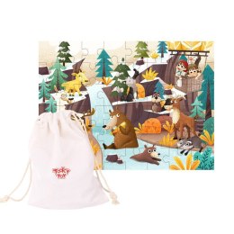 TOOKY TOY Puzzle z Woreczkiem Układanka Alpejskie Zwierzęta i Krajobraz 49 el. Tooky Toy