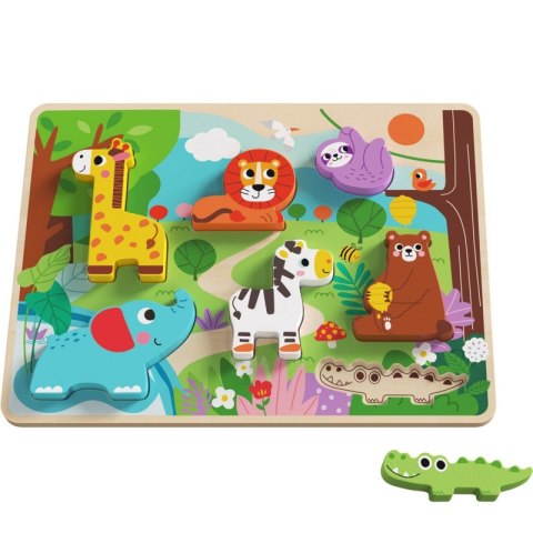 TOOKY TOY Drewniane Puzzle Montessori Zwierzątka ZOO Safari Dopasuj Kształty Tooky Toy TOOKY TOY Drewniane Puzzle Montessori Zwierzątka ZOO Safari Dopasuj Kształty Tooky Toy