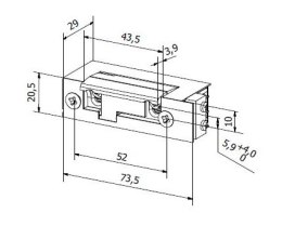 Elektrozaczep BIRA symetryczny ES1-001-KZ 12V AC/DC z kontrolą zamknięcia BIRA