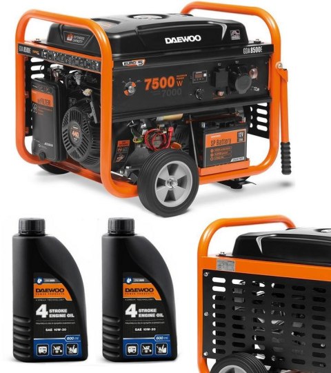 ZESTAW AGREGAT PRĄDOTWÓRCZY DAEWOO GDA 8500E 7.0kW + 2x GENERATOR OIL SAE 10W-30 DWO 600 DAEWOO POWER PRODUCTS