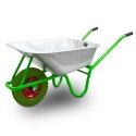 Taczka ogrodowa 100L 250kg misa PVC zielone koło PU Bituxx
