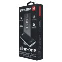 SWISSTEN, Powerbank, ALL-IN-ONE, Li-Pol, 5/9/12V, 10000mAh, do ładowania telefonów i innych urządzeń, 22013927, czarna