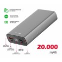 SWISSTEN, Powerbank, ALUMINUM, Li-Pol, 5/9/12V, do ładowania telefonów i innych urządzeń, 22013916, 20000mAh, szara