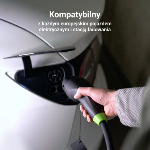 Green Cell Snap Kabel Typ 2 do Ładowania EV 22 kW 5 m do Tesla Model 3 S X Y, VW ID.3, ID.4, Kia EV6, Audi E-Tron, Fiat 500e