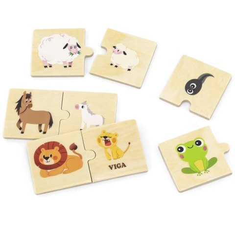 VIGA Drewniane Puzzle Układanka Zwierzątka Małe i Duże Viga Toys VIGA Drewniane Puzzle Układanka Zwierzątka Małe i Duże Viga Toys
