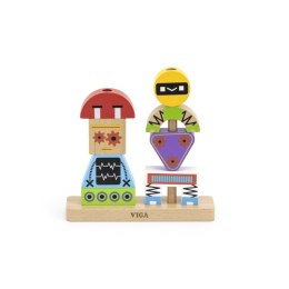 VIGA Układanka Piramidka Roboty + Wzory 8 el. Viga Toys