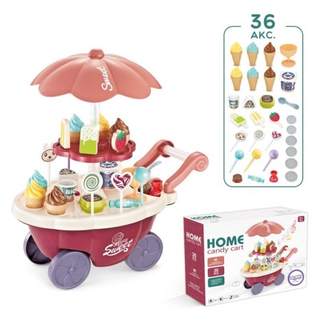 WOOPIE Sklep Food Truck Cukiernia Wózek Stoisko z Lodami Słodyczami Dźwięk Światło + 36 Akc Woopie WOOPIE Sklep Food Truck Cukiernia Wózek Stoisko z Lodami Słodyczami Dźwięk Światło + 36 Akc Woopie