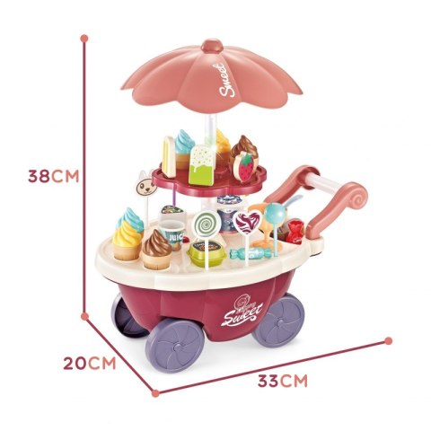 WOOPIE Sklep Food Truck Cukiernia Wózek Stoisko z Lodami Słodyczami Dźwięk Światło + 36 Akc Woopie WOOPIE Sklep Food Truck Cukiernia Wózek Stoisko z Lodami Słodyczami Dźwięk Światło + 36 Akc Woopie