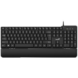 Genius KB-100XP, klávesnice CZ/SK, klasická, voděodolná, typ drátová (, USB), černá, ergo předložka