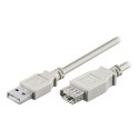 Logo Przedłużacz USB (2.0), USB A M - USB A F, 5m, szary, blistr