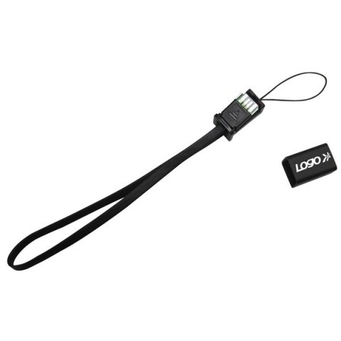 Logo USB kabel (2.0), USB A M - 0.3m, czarny, blistr