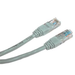 UTP crossover patchcord, Cat.5e, RJ45 M - RJ45 M, 5 m, nieekranowany, krzyżowy, szary, do połączenia 2 PC Logo blistr