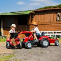 FALK Traktor Massey Ferguson Czerwony na Pedały z Przyczepką od 3 Lat