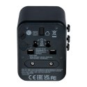 100-250 V Adapter podróżny, CEE7 (widelec) - gniazdo, czarny, Verbatim