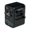 100-250 V Adapter podróżny, CEE7 (widelec) - gniazdo, czarny, Verbatim