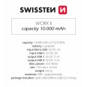 SWISSTEN, Powerbank, WORX II, Li-Pol, 4V, do ładowania telefonów i innych urządzeń, 22013960, 10000mAh, czarna