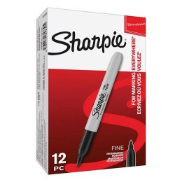 Sharpie, pisak Fine, czarny, 12szt, 0.9mm, stały atrament